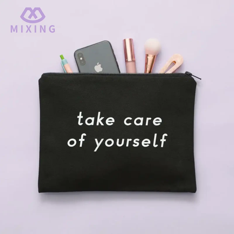 Черная хлопковая косметичка